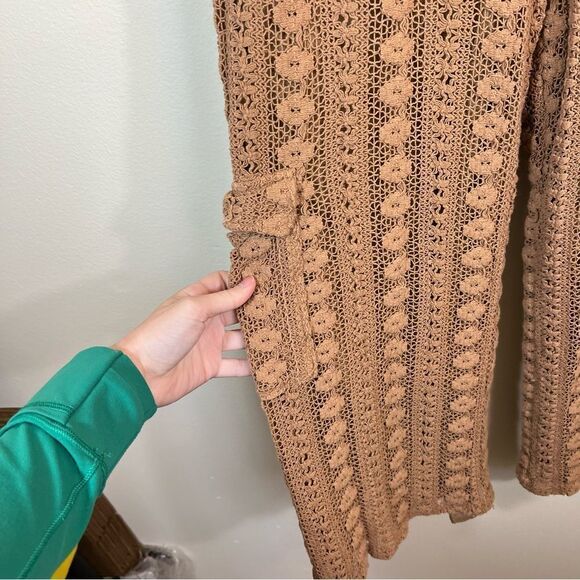 By Anthropologie Lace Cargo Pants Brown Knit Large - Picture 6 of 13
